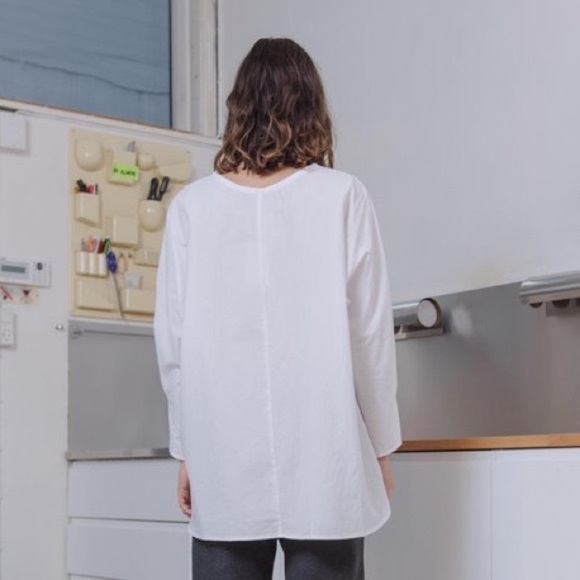 NWT PRIORY Cross Top in Light Poplin White Size S/M - Picture 5 of 8